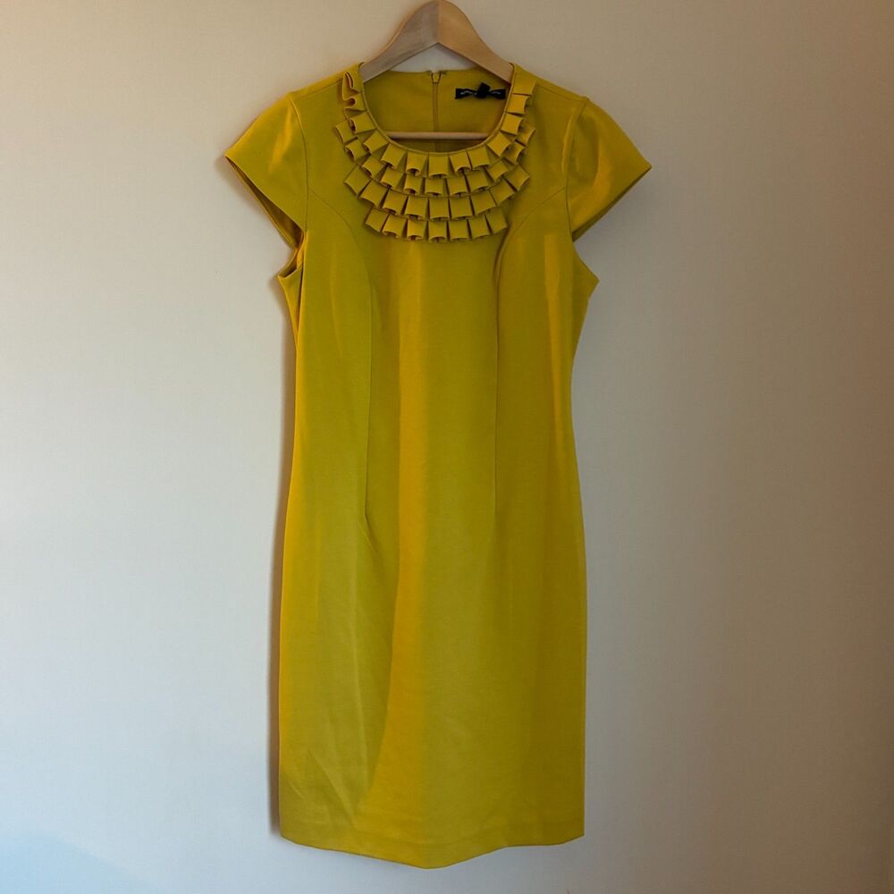 NWT (New with Tags) Adrienne Vittadini Dress Yellow Ruffle